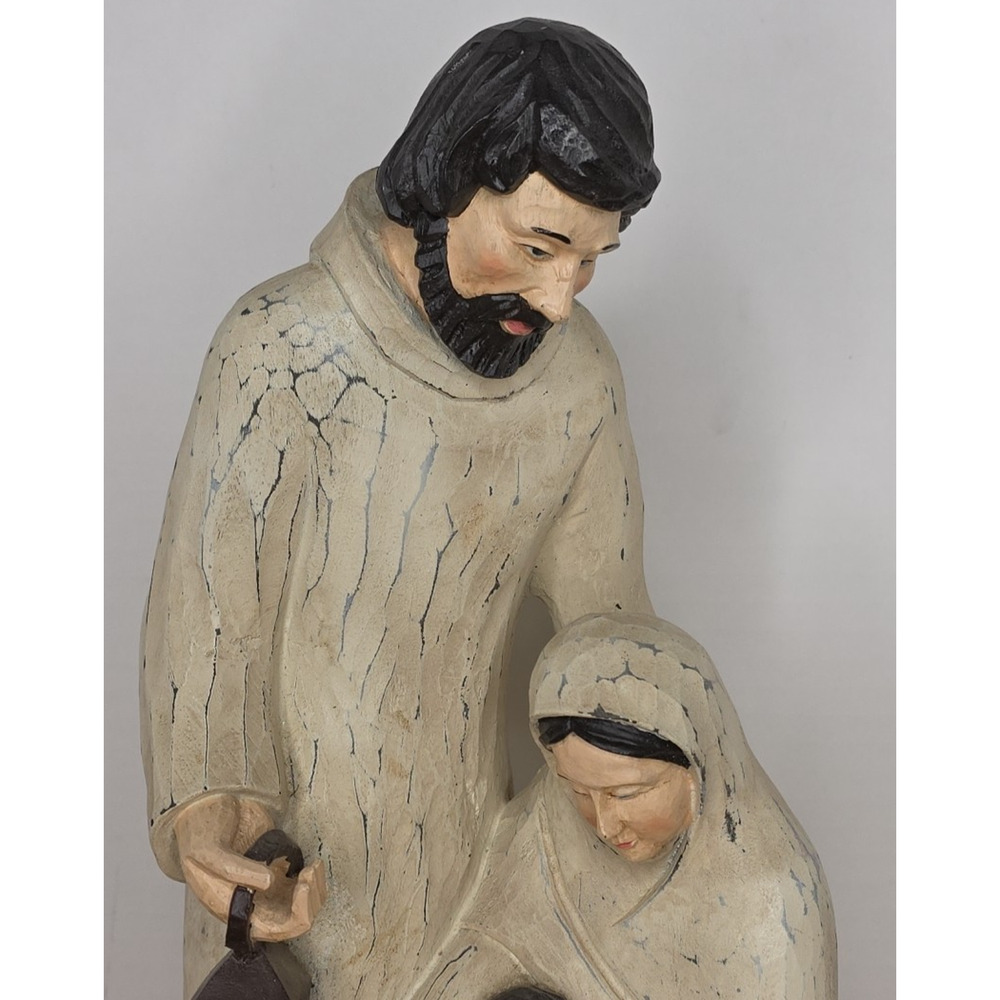 Holy Family‎ 12 Inch Resin Statue Figure Nativity Baby Jesus Mary Joseph Vintage - Picture 3 of 12